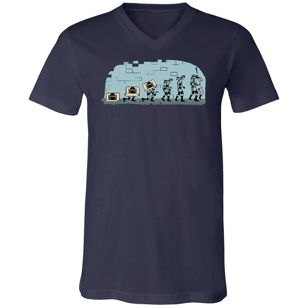 Unisex V-Neck T-Shirt - R16BXFC9 - Navy - 2