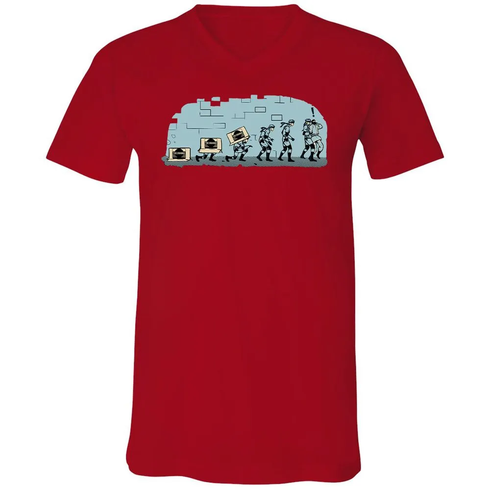 Unisex V-Neck T-Shirt - R16BXFC9 - Red - 3