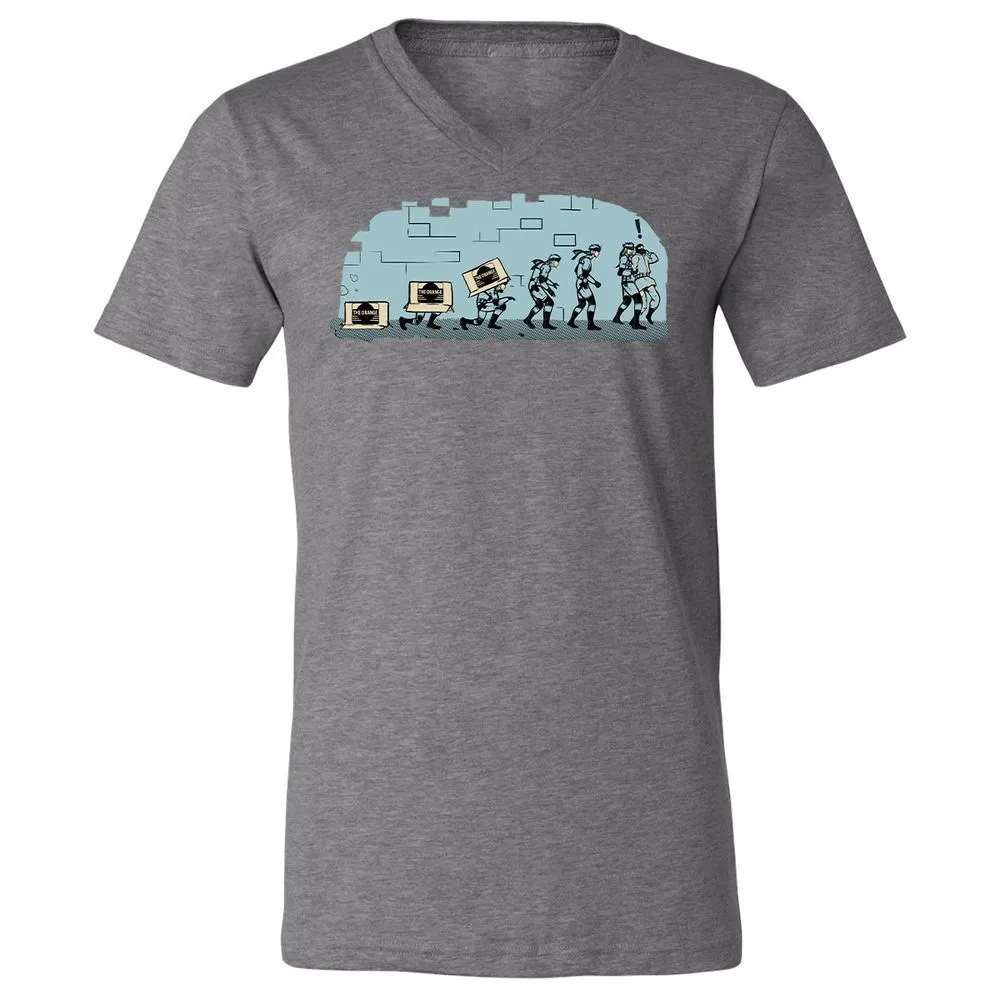 Unisex V-Neck T-Shirt - R16BXFC9 - Deep Heather - 13