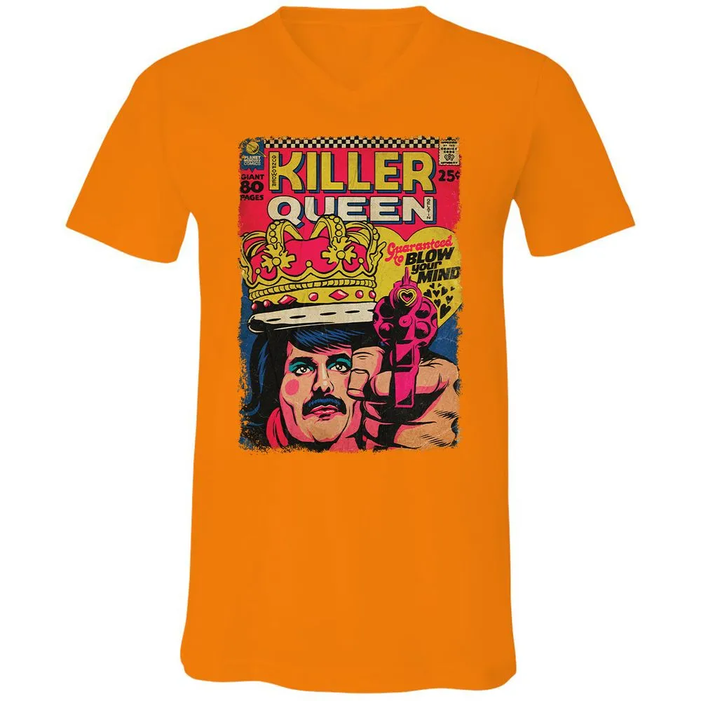 Unisex V-Neck T-Shirt - 919DA3VK - Orange - 11