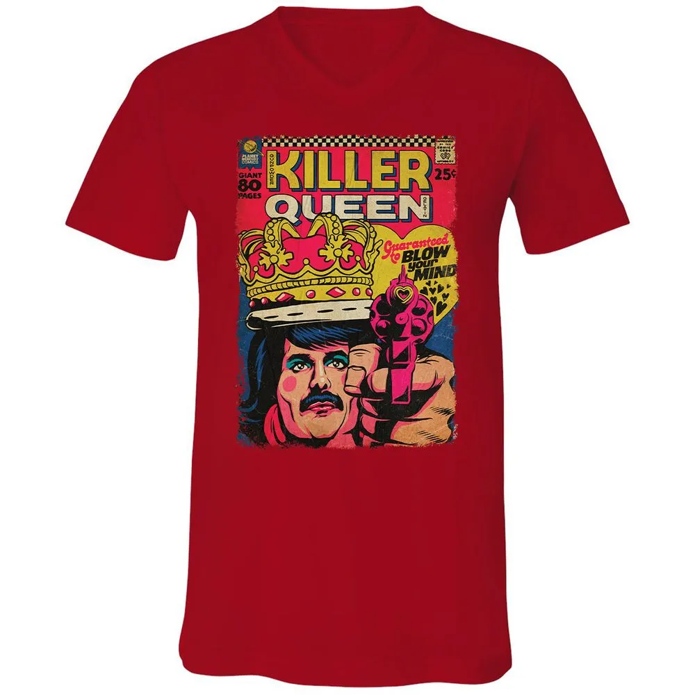 Unisex V-Neck T-Shirt - 919DA3VK - Red - 3