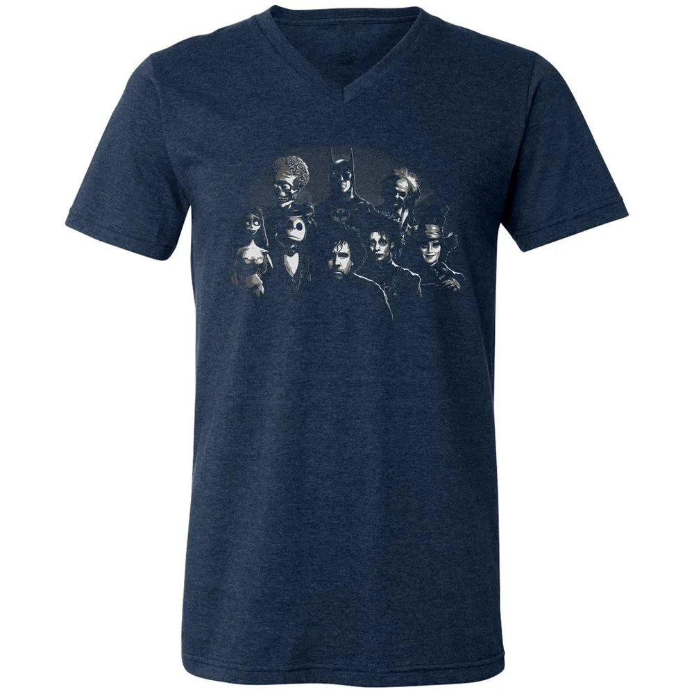 Unisex V-Neck T-Shirt - JXP7P9JS - Heather Navy - 15