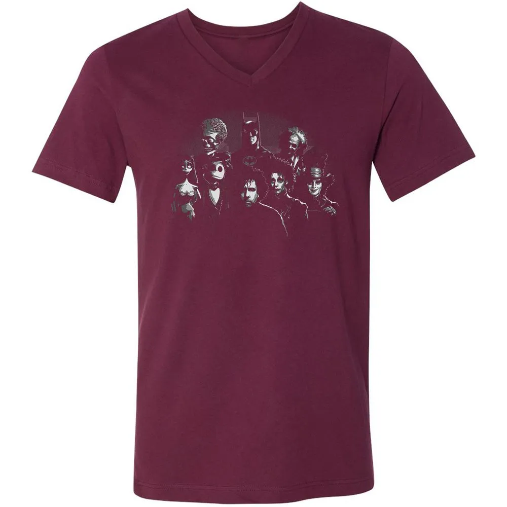 Unisex V-Neck T-Shirt - JXP7P9JS - Maroon - 6