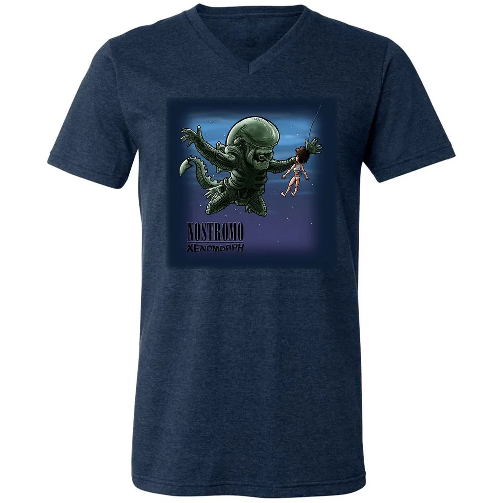 Unisex V-Neck T-Shirt - WS1LWZXY - Heather Navy - 15