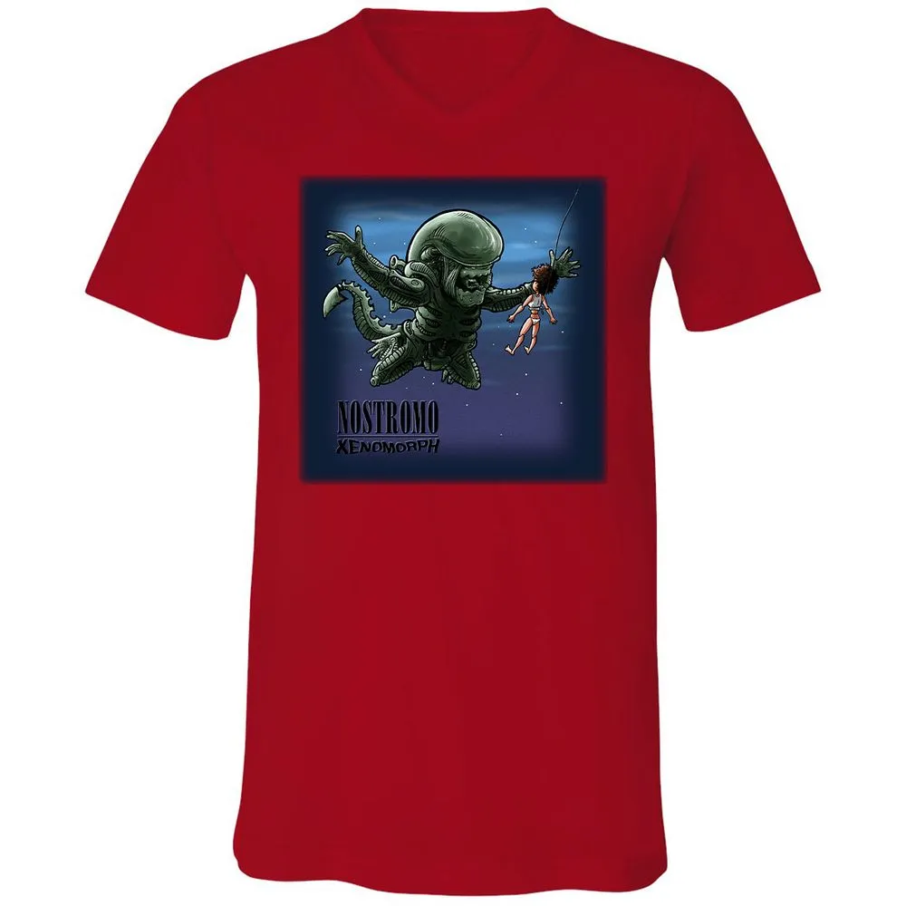 Unisex V-Neck T-Shirt - WS1LWZXY - Red - 3