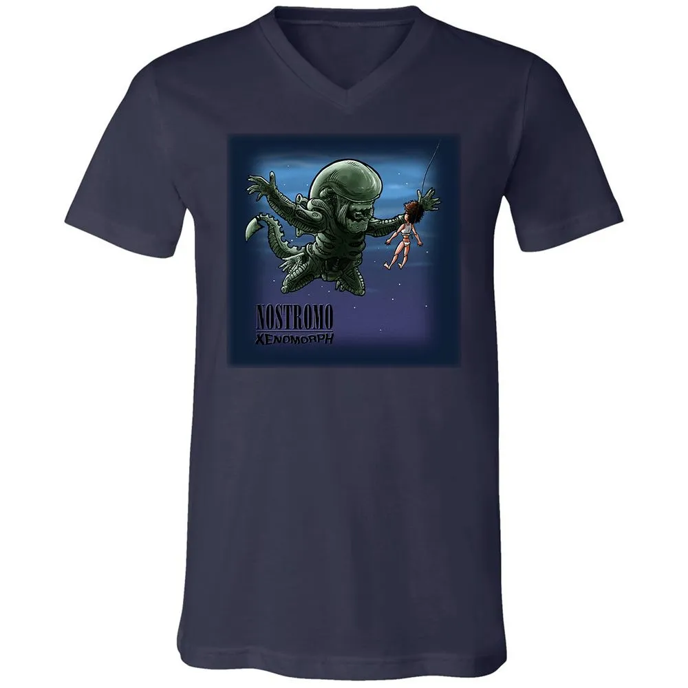 Unisex V-Neck T-Shirt - WS1LWZXY - Navy - 2