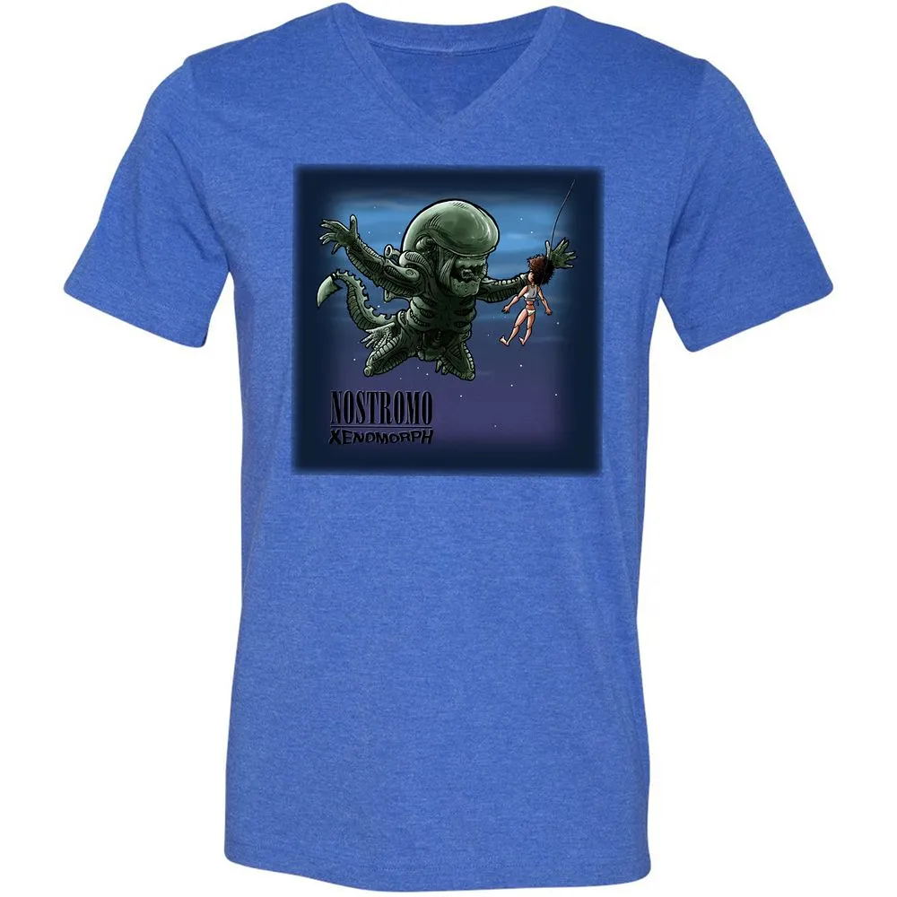 Unisex V-Neck T-Shirt - WS1LWZXY - Heather True Royal - 14