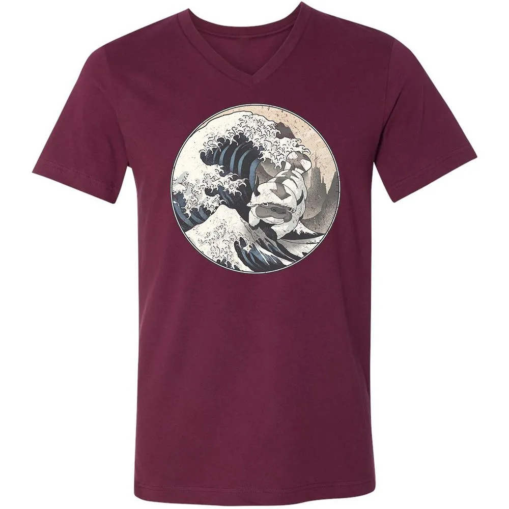 Unisex V-Neck T-Shirt - 12XQEJCS - Maroon - 6