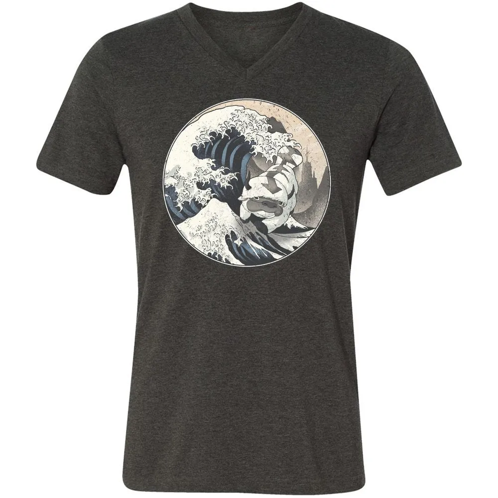 Unisex V-Neck T-Shirt - 12XQEJCS - Dark Grey Heather - 8