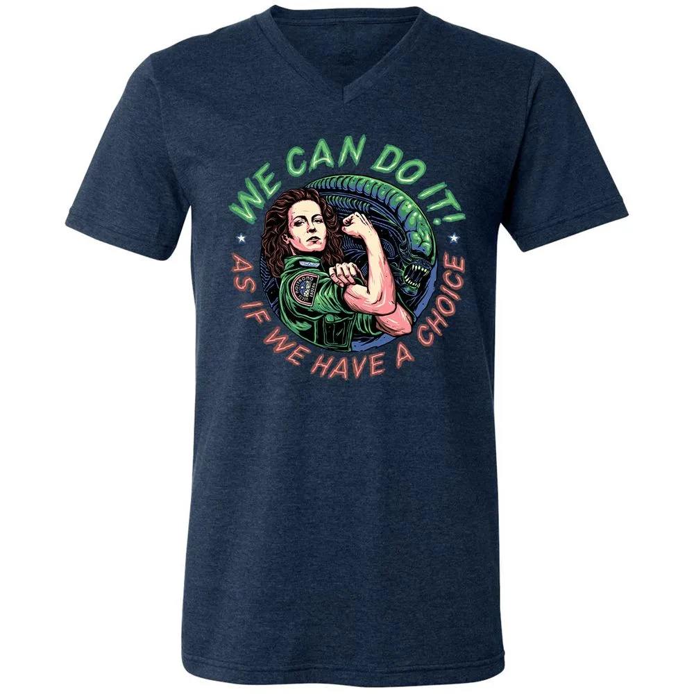 Unisex V-Neck T-Shirt - C7YYFLEB - Heather Navy - 15
