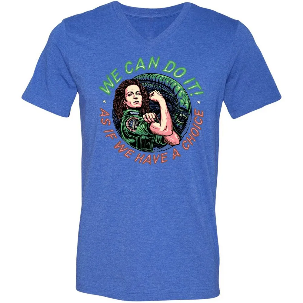 Unisex V-Neck T-Shirt - C7YYFLEB - Heather True Royal - 14