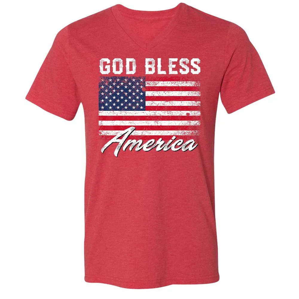 Unisex V-Neck T-Shirt - UFMRCDMY - Heather Red - 16