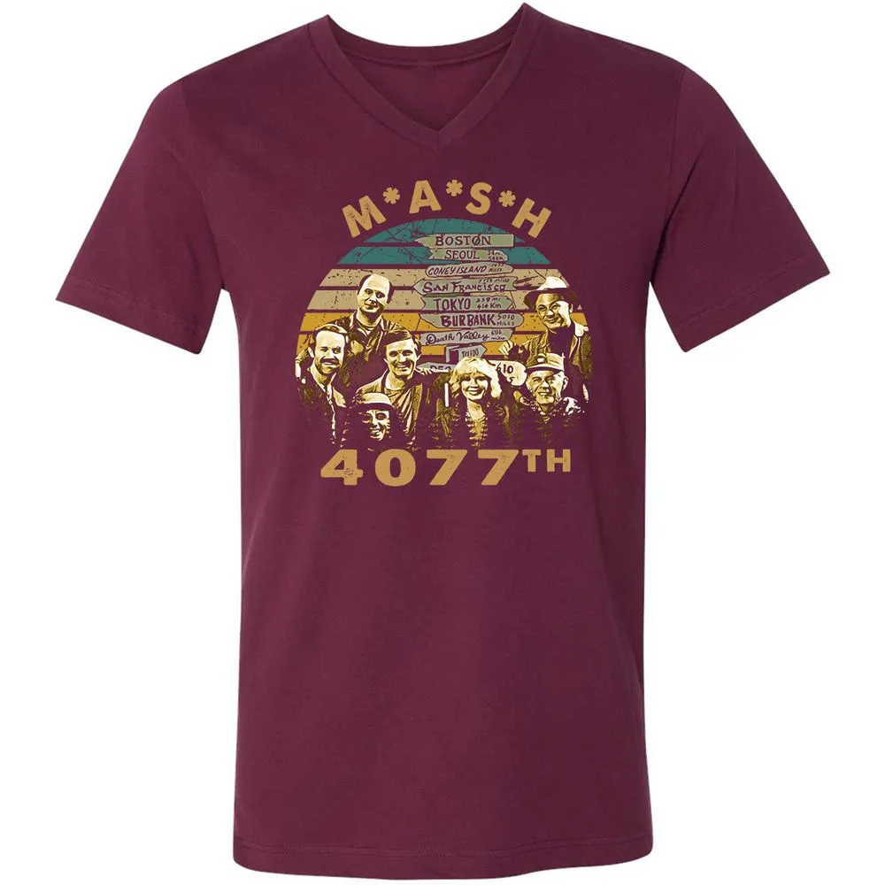 Unisex V-Neck T-Shirt - MB7NHGB7 - Maroon - 6