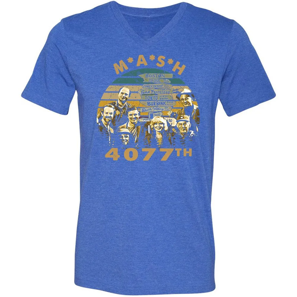 Unisex V-Neck T-Shirt - MB7NHGB7 - Heather True Royal - 14