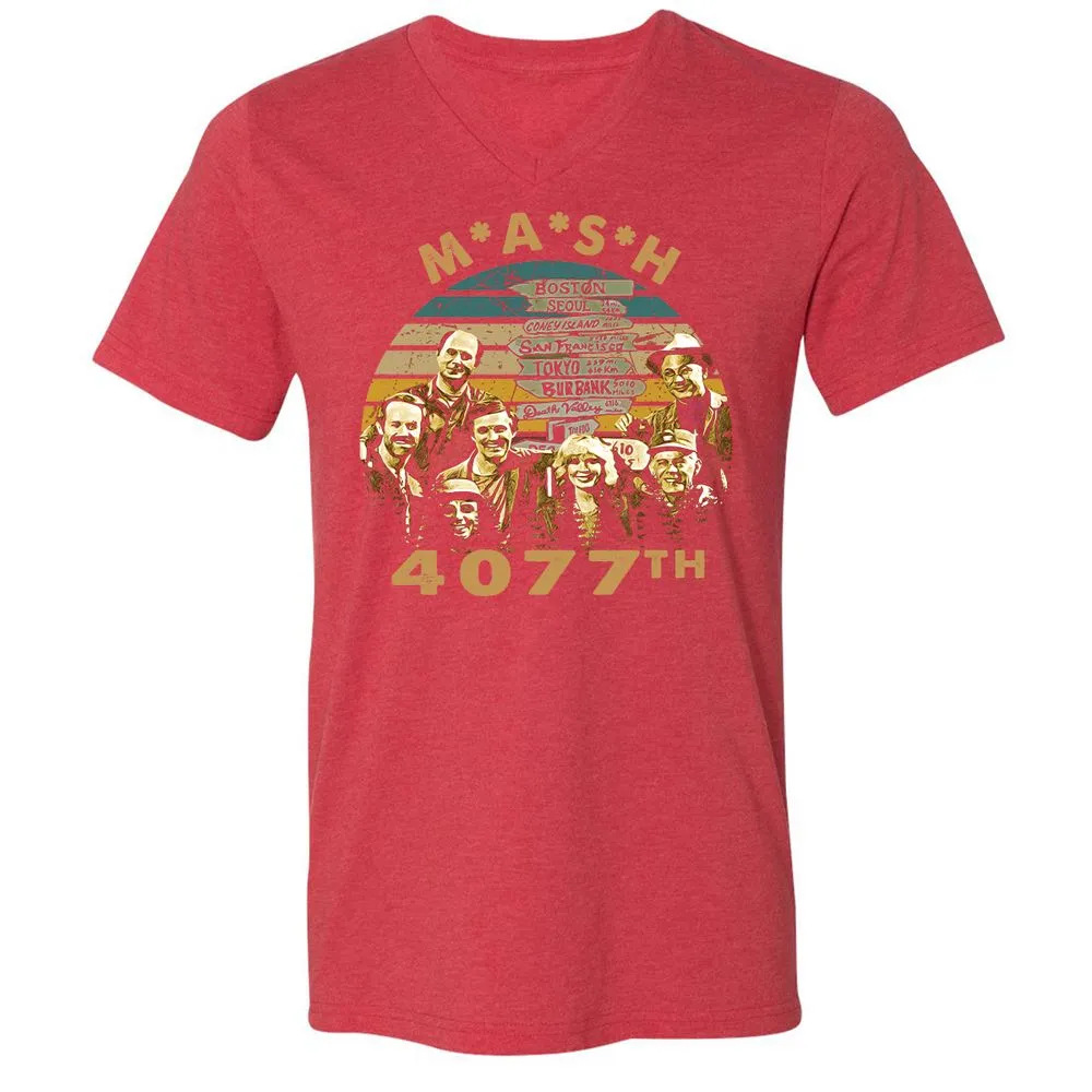 Unisex V-Neck T-Shirt - MB7NHGB7 - Heather Red - 16
