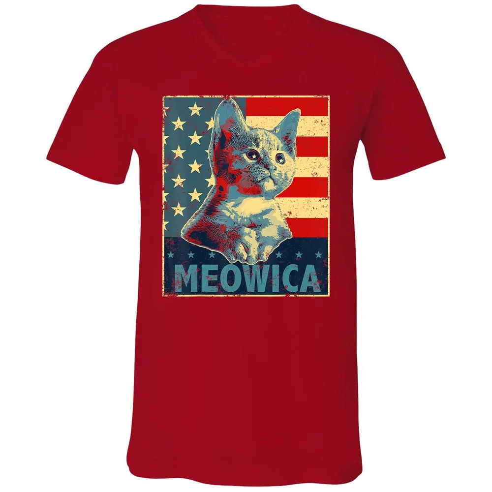 Unisex V-Neck T-Shirt - Z6EFX86C - Red - 3