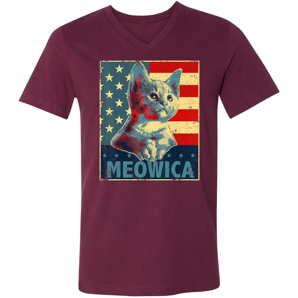Unisex V-Neck T-Shirt - Z6EFX86C - Maroon - 6