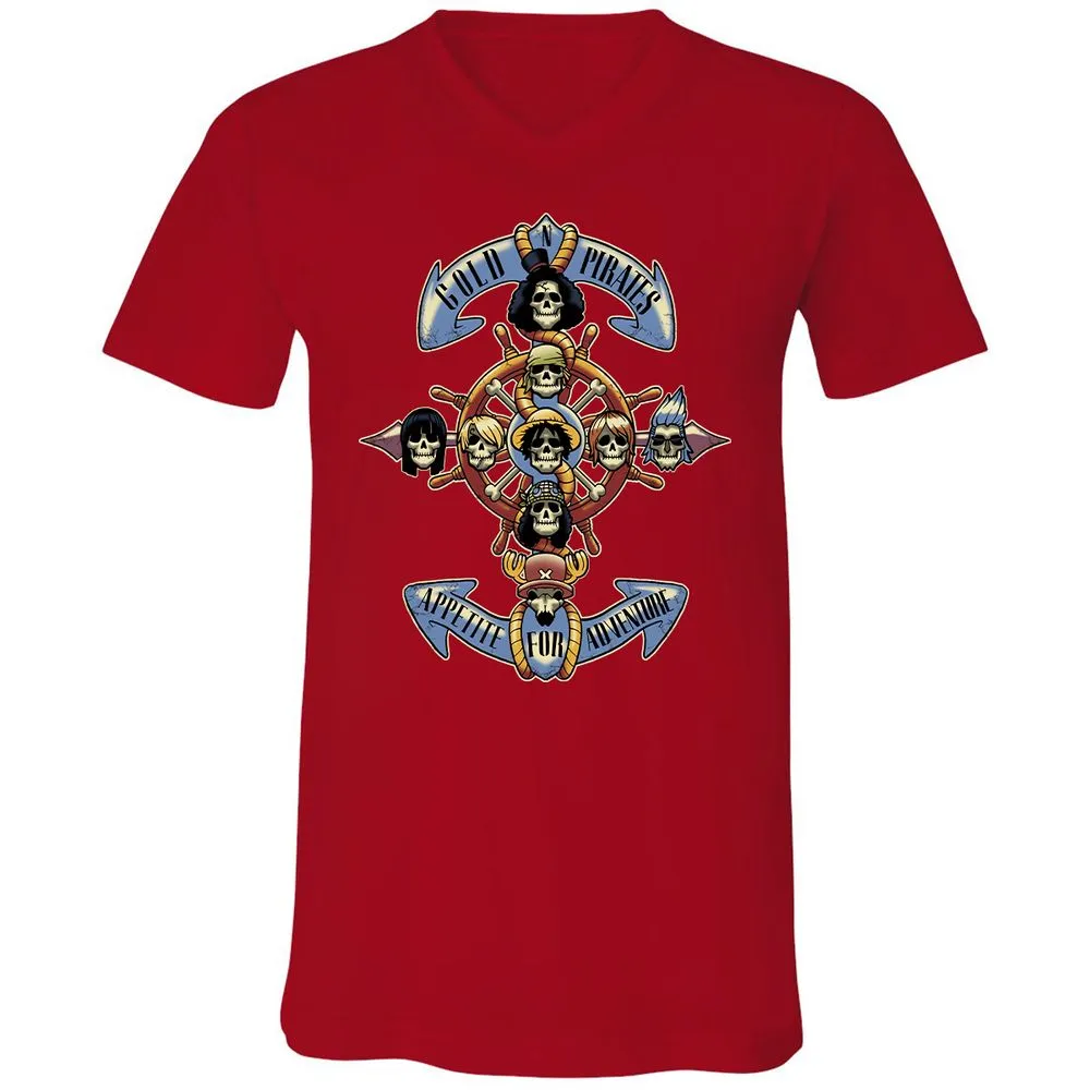 Unisex V-Neck T-Shirt - NPJ5LTPQ - Red - 3