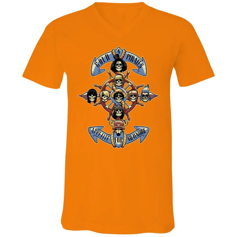 Unisex V-Neck T-Shirt - NPJ5LTPQ - Orange - 11