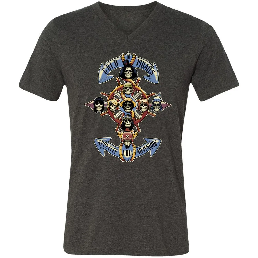 Unisex V-Neck T-Shirt - NPJ5LTPQ - Dark Grey Heather - 8