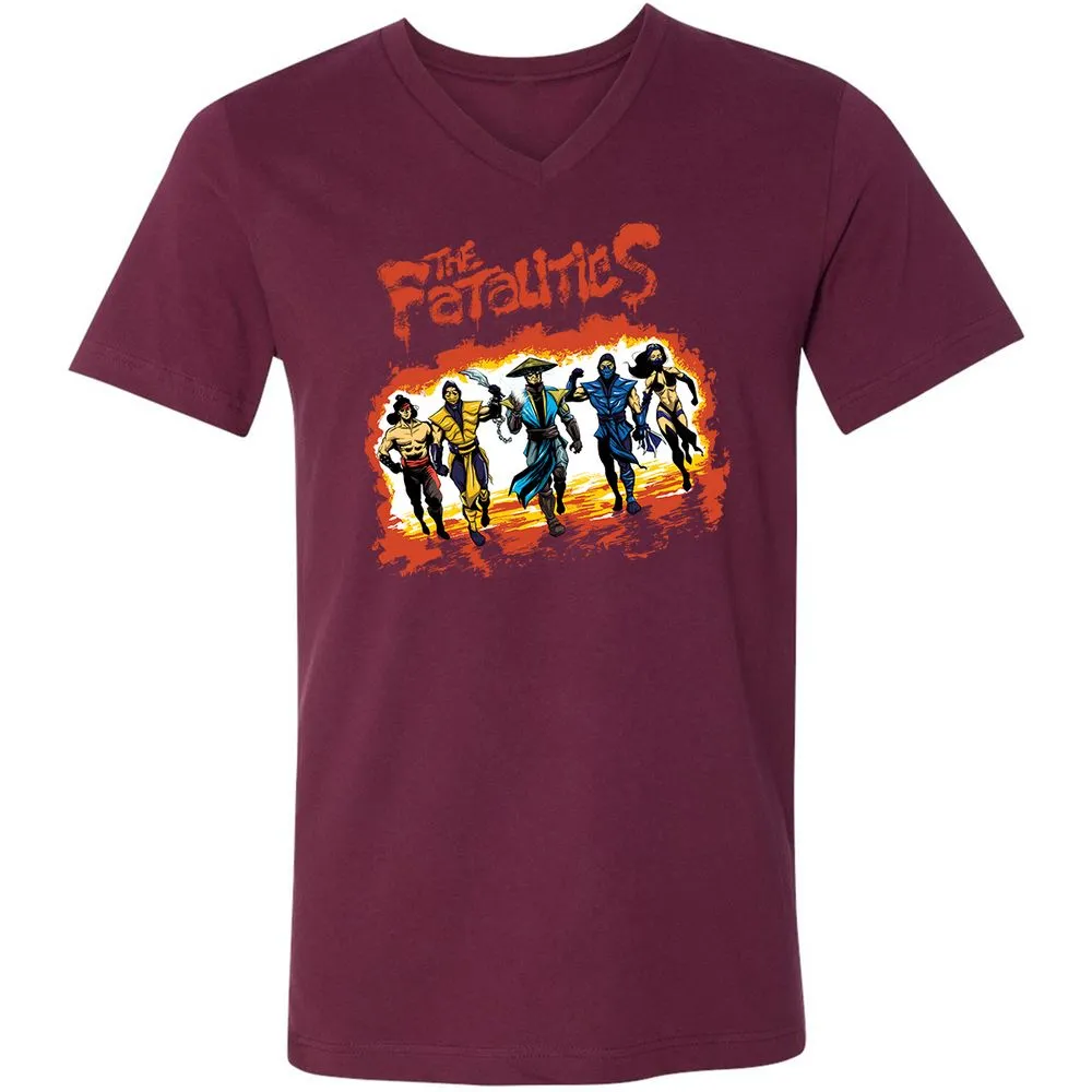 Unisex V-Neck T-Shirt - 7SVSFKJP - Maroon - 6