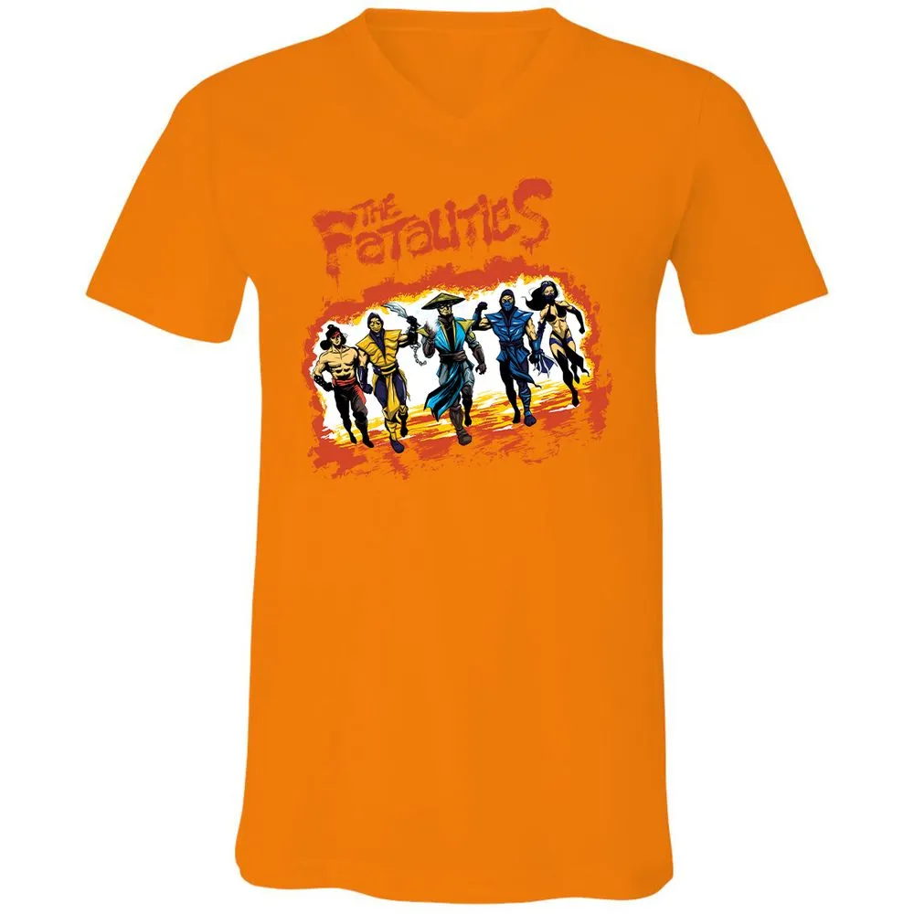 Unisex V-Neck T-Shirt - 7SVSFKJP - Orange - 11