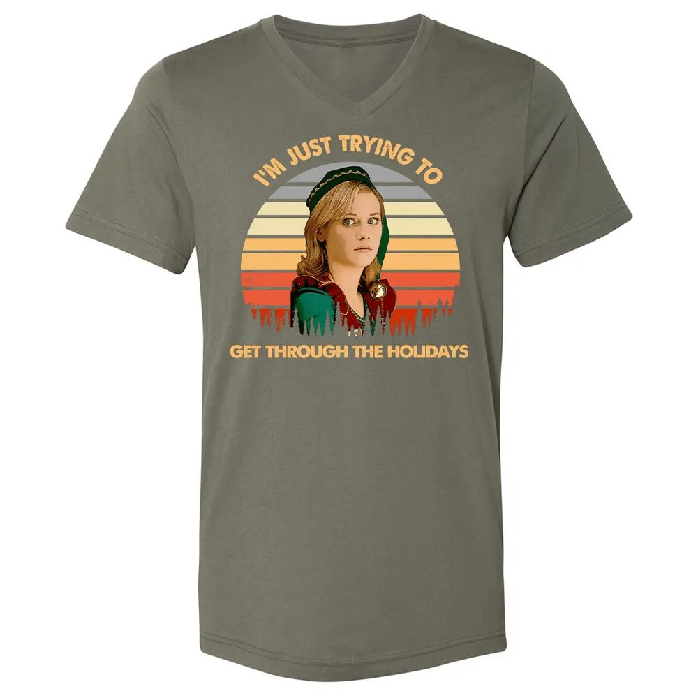 Unisex V-Neck T-Shirt - 12Y2E433 - Military Green - 10