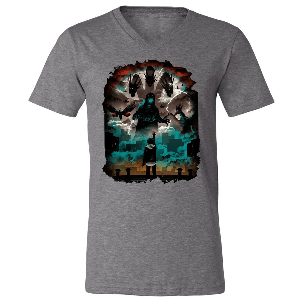 Unisex V-Neck T-Shirt - EYG1DP3Z - Deep Heather - 13