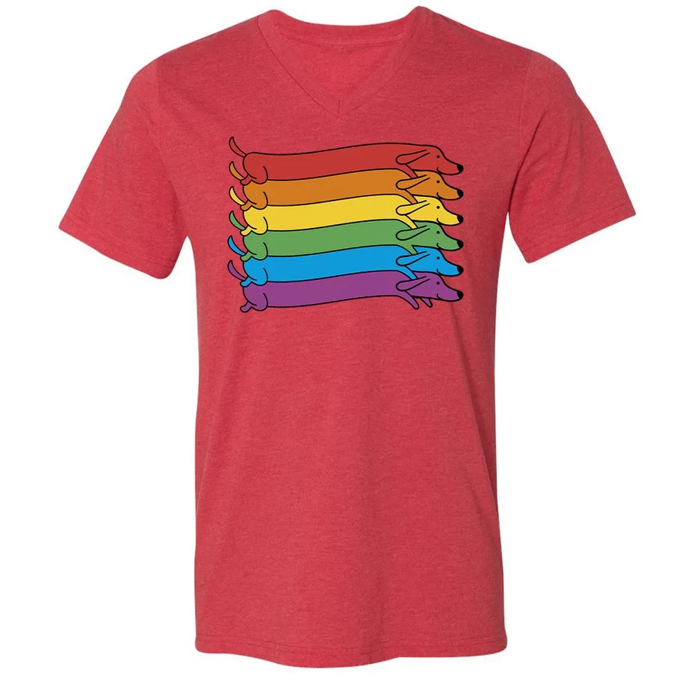 Unisex V-Neck T-Shirt - 81EKBAYZ - Heather Red - 16