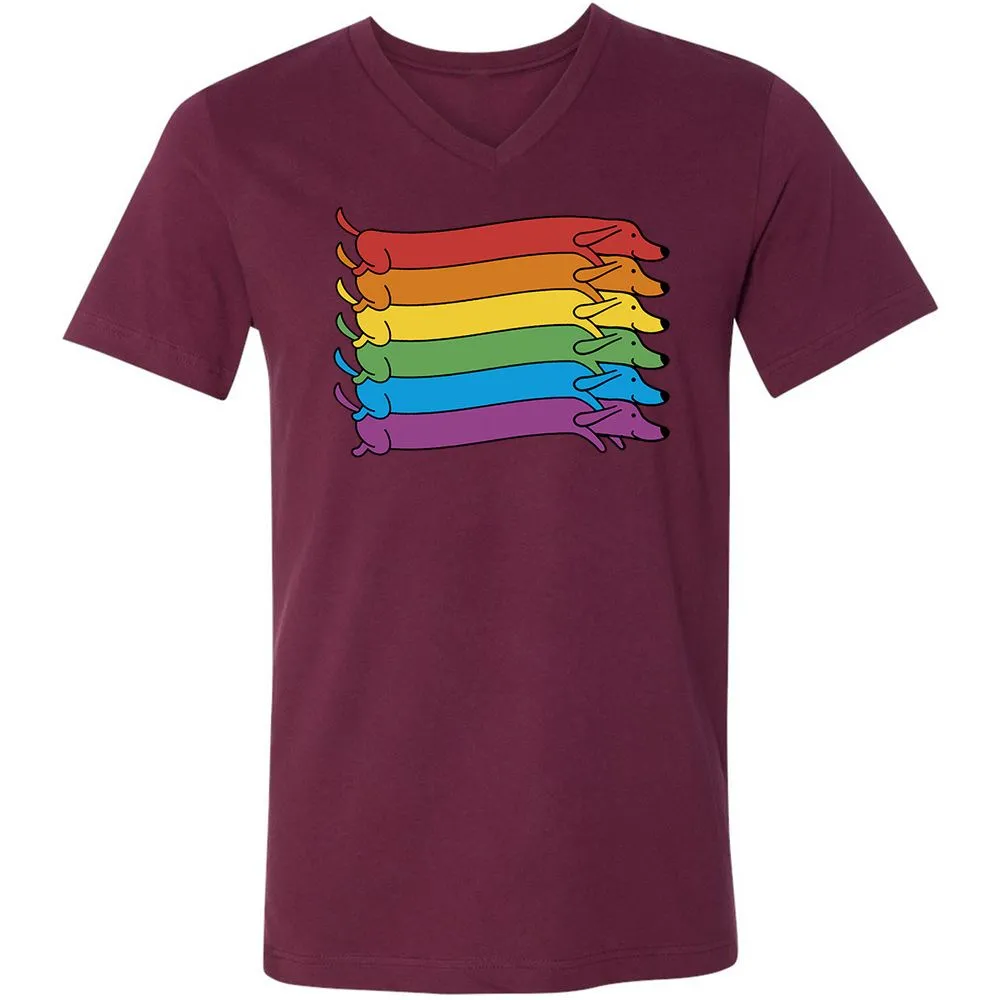 Unisex V-Neck T-Shirt - 81EKBAYZ - Maroon - 6