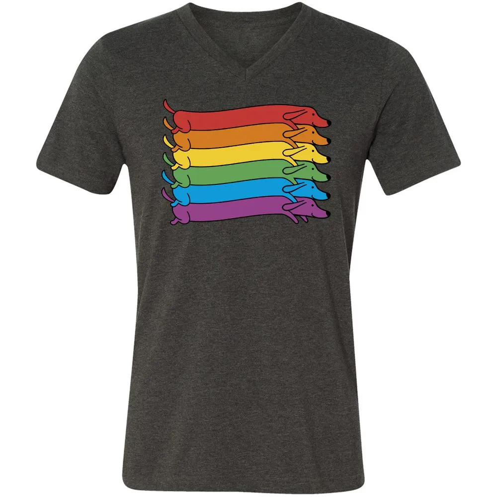 Unisex V-Neck T-Shirt - 81EKBAYZ - Dark Grey Heather - 8