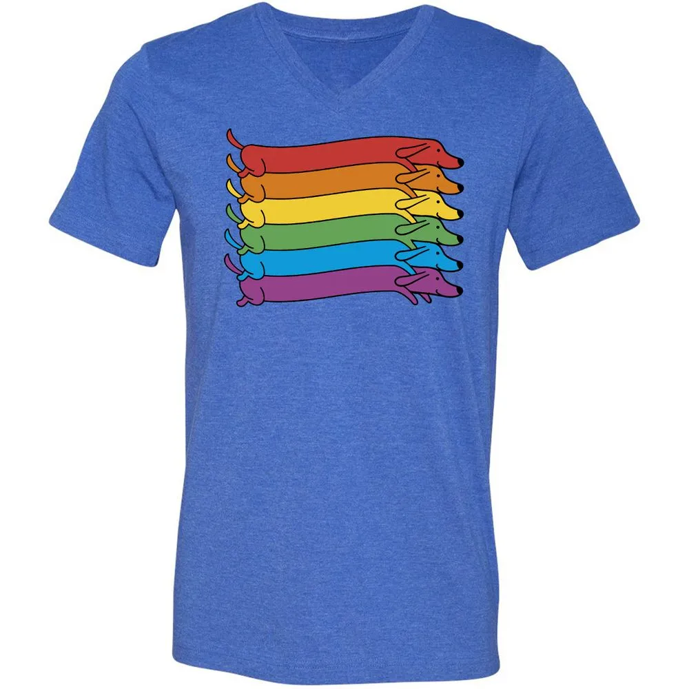 Unisex V-Neck T-Shirt - 81EKBAYZ - Heather True Royal - 14