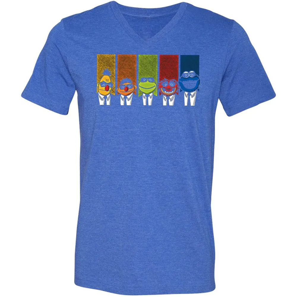 Unisex V-Neck T-Shirt - G3QMUQBH - Heather True Royal - 14