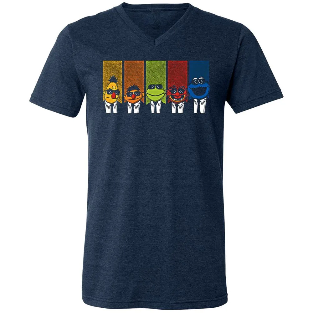 Unisex V-Neck T-Shirt - G3QMUQBH - Heather Navy - 15