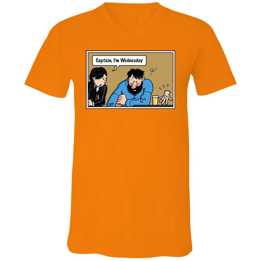 Unisex V-Neck T-Shirt - DZA3HNJV - Orange - 11