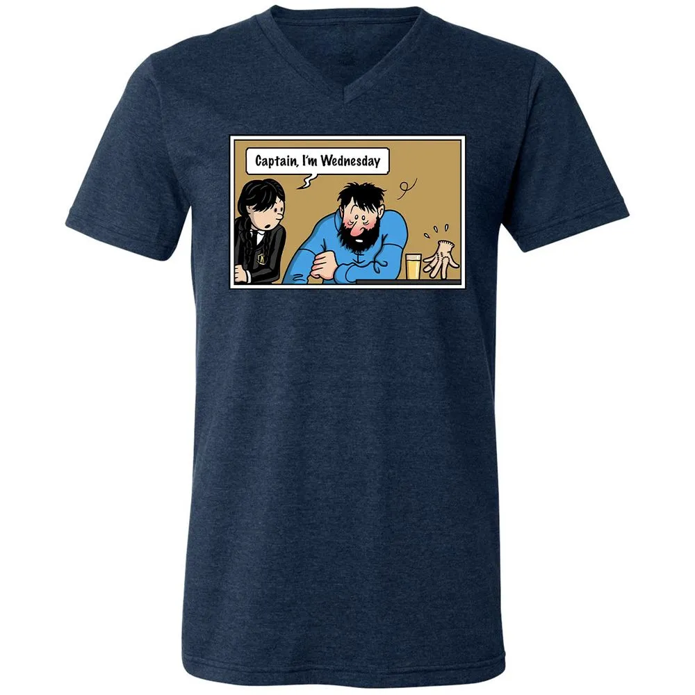 Unisex V-Neck T-Shirt - DZA3HNJV - Heather Navy - 15