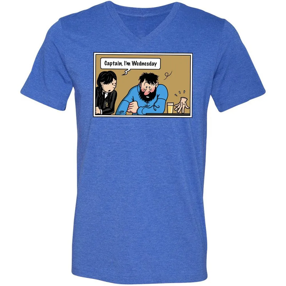 Unisex V-Neck T-Shirt - DZA3HNJV - Heather True Royal - 14
