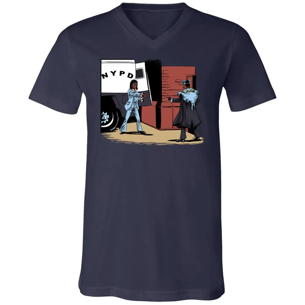 Unisex V-Neck T-Shirt - XAKL37BJ - Navy - 2
