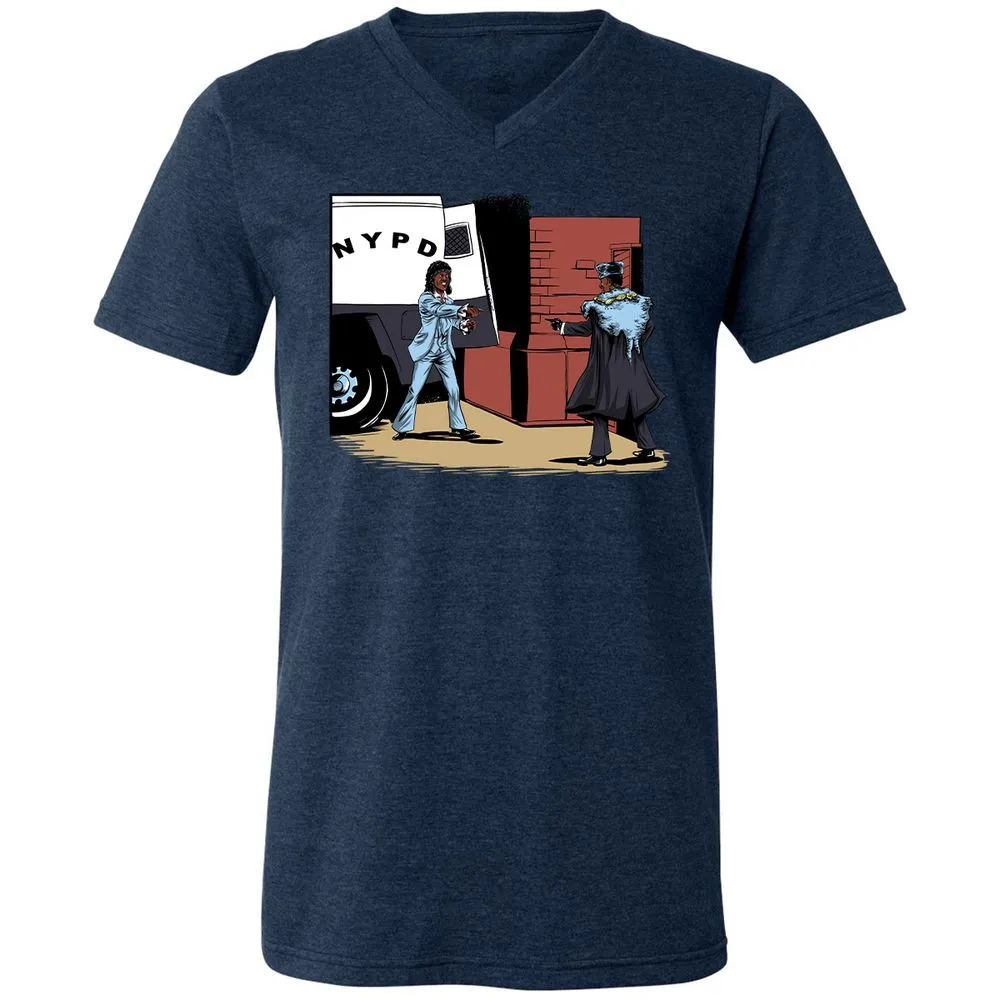 Unisex V-Neck T-Shirt - XAKL37BJ - Heather Navy - 15
