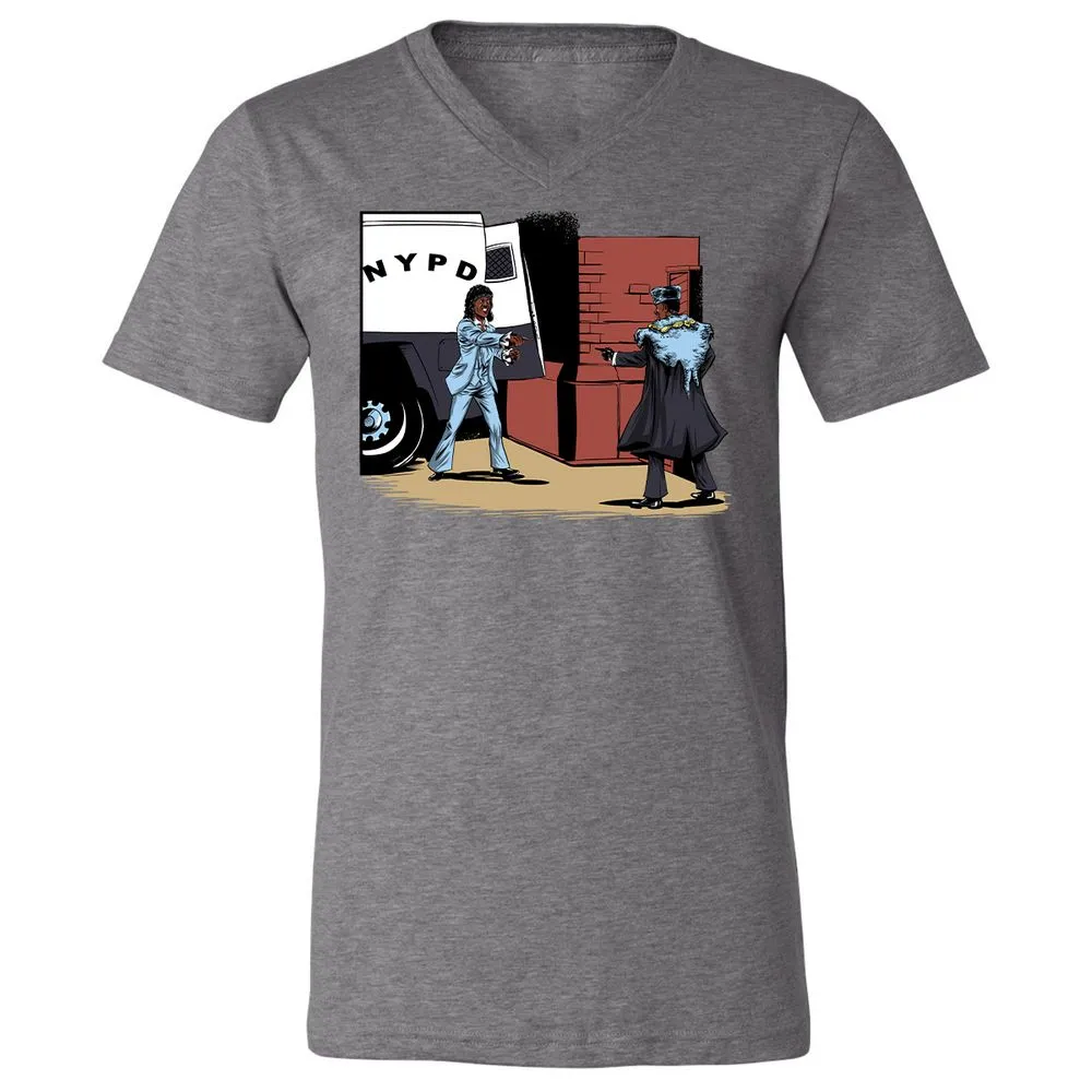 Unisex V-Neck T-Shirt - XAKL37BJ - Deep Heather - 13