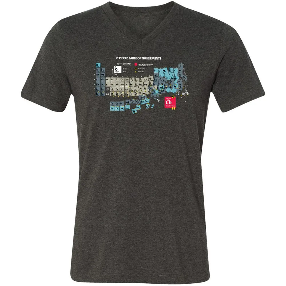 Unisex V-Neck T-Shirt - SXQV4HBL - Dark Grey Heather - 8