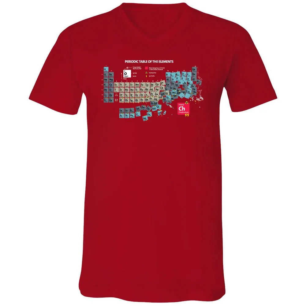 Unisex V-Neck T-Shirt - SXQV4HBL - Red - 3