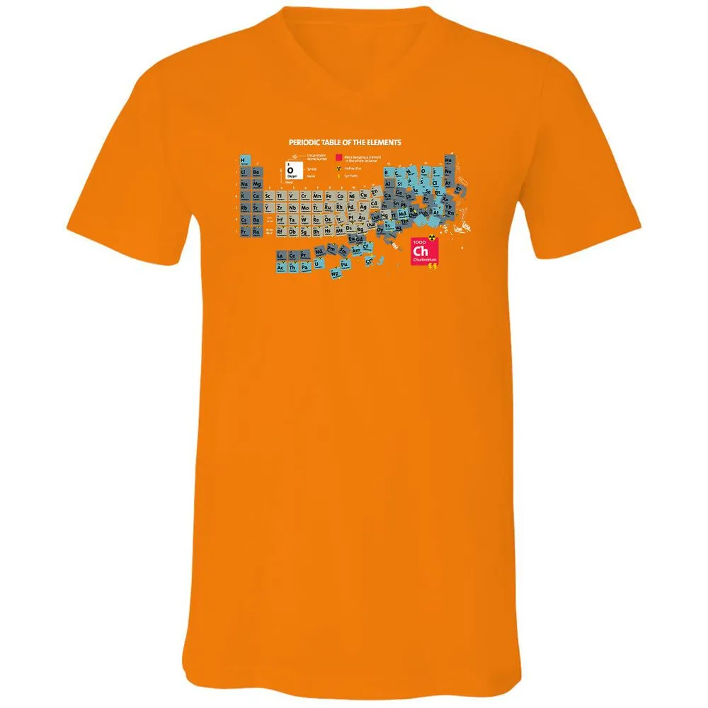 Unisex V-Neck T-Shirt - SXQV4HBL - Orange - 11