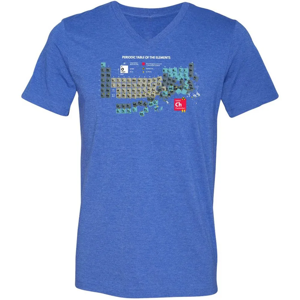 Unisex V-Neck T-Shirt - SXQV4HBL - Heather True Royal - 14