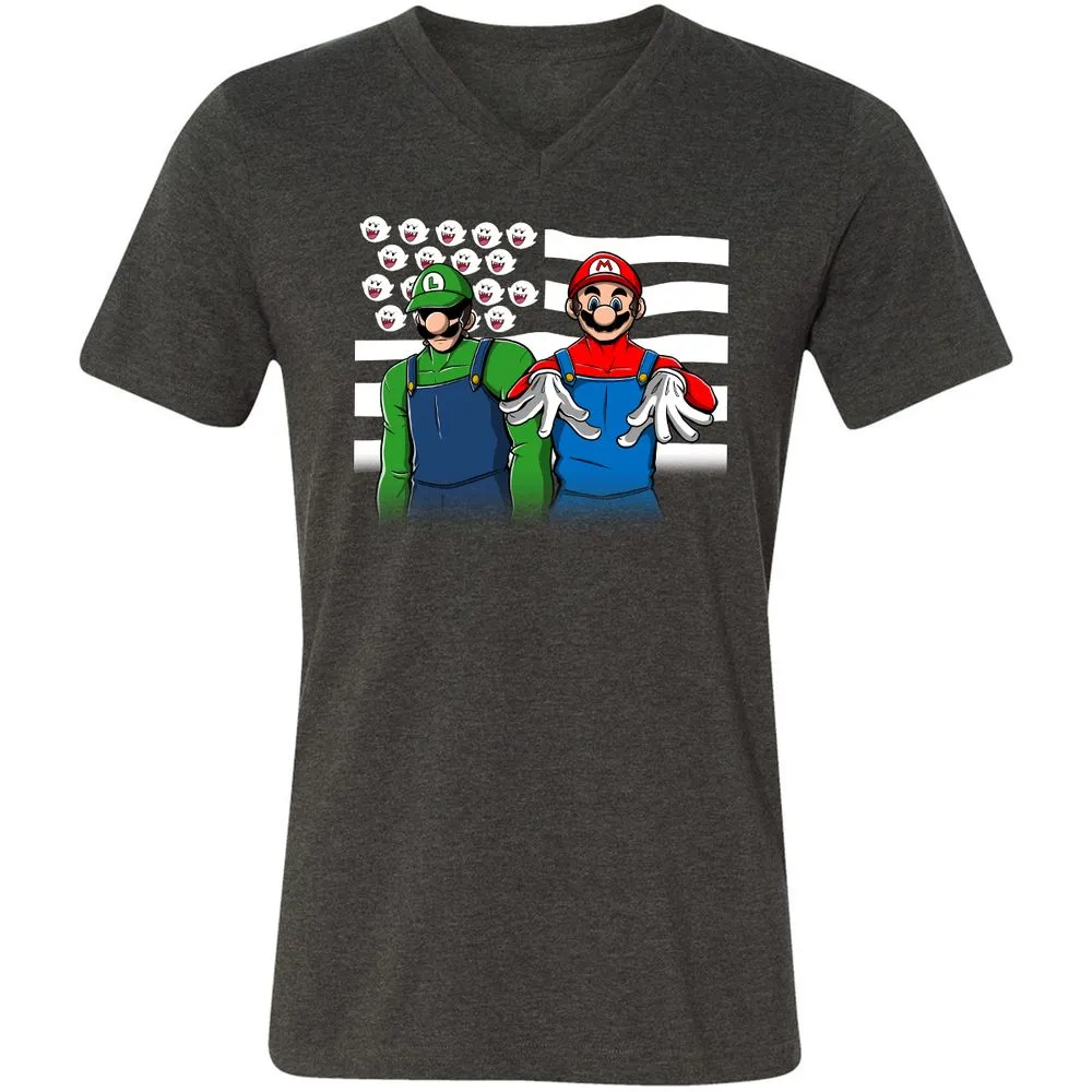 Unisex V-Neck T-Shirt - MG5DRRDX - Dark Grey Heather - 8