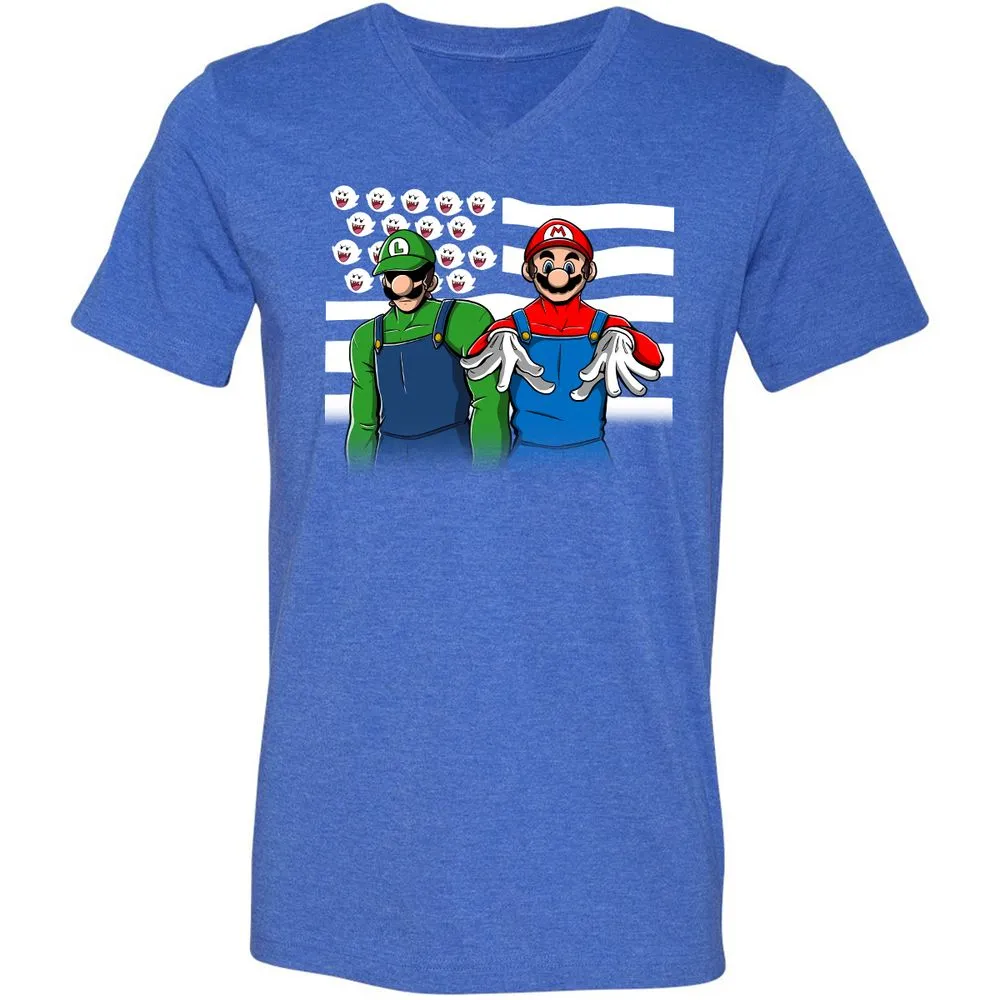 Unisex V-Neck T-Shirt - MG5DRRDX - Heather True Royal - 14