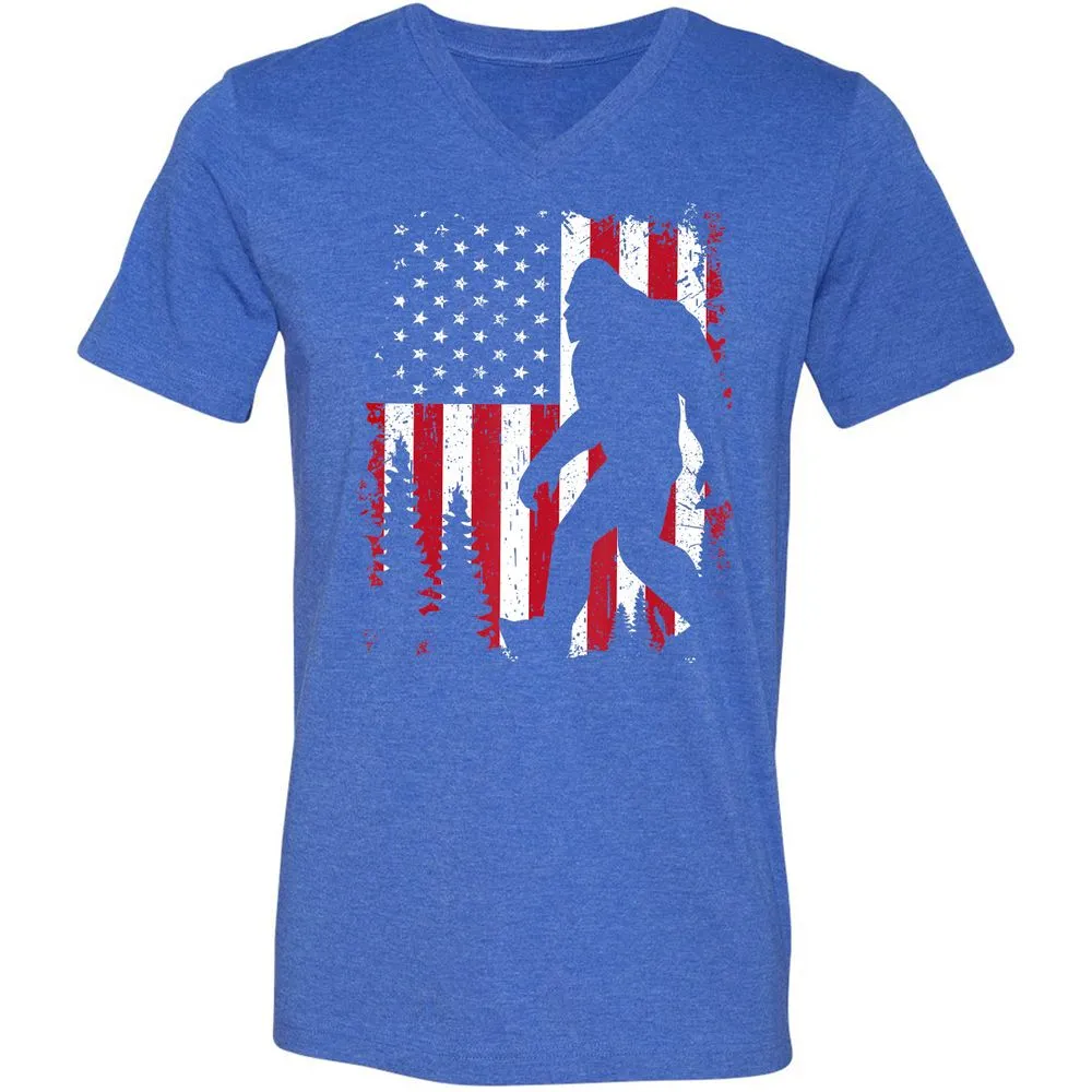 Unisex V-Neck T-Shirt - HEB91A67 - Heather True Royal - 14