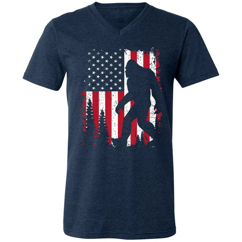 Unisex V-Neck T-Shirt - HEB91A67 - Heather Navy - 15