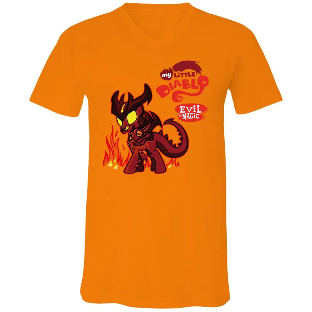 Unisex V-Neck T-Shirt - VJXU4L57 - Orange - 11