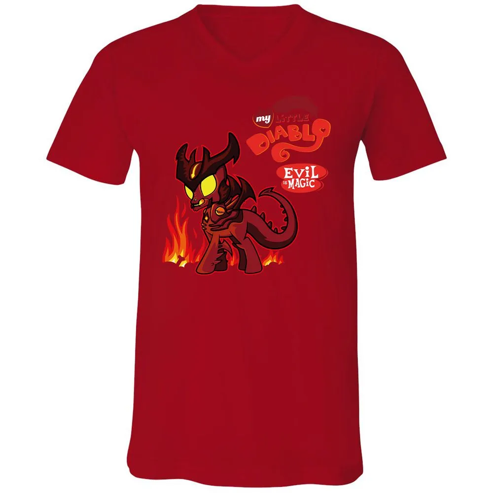 Unisex V-Neck T-Shirt - VJXU4L57 - Red - 3